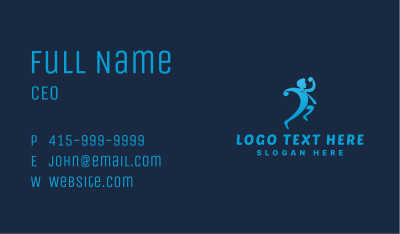 Running Employee Man Business Card Image Preview
