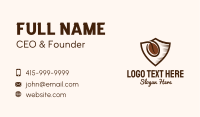 Coffee Bean Shield  Business Card Image Preview