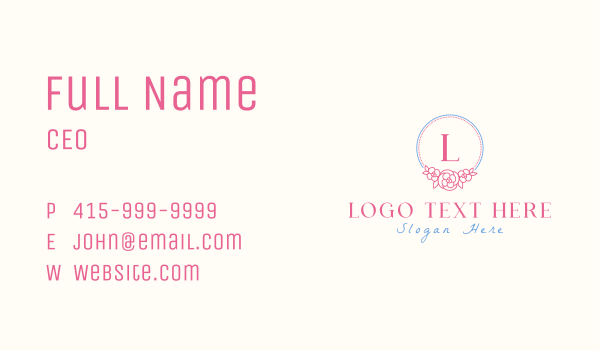 Flower Wreath Lettermark Business Card Design Image Preview