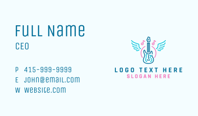 Music Guitar Wings Business Card Image Preview