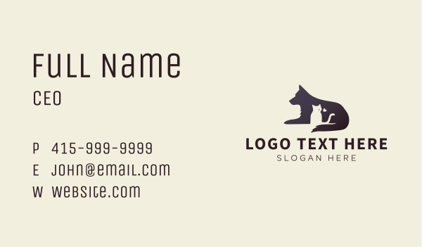 Cat Dog Love Business Card Design Image Preview