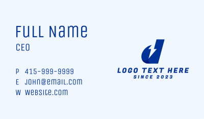 Lightning Company Letter D Business Card Image Preview