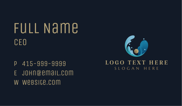 Ocean Pearl Wave Business Card Design Image Preview