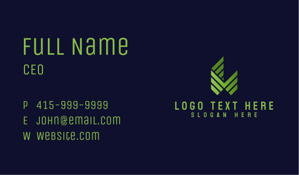 Green Letter M  Tech Business Card Design Image Preview