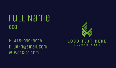 Green Letter M  Tech Business Card Image Preview