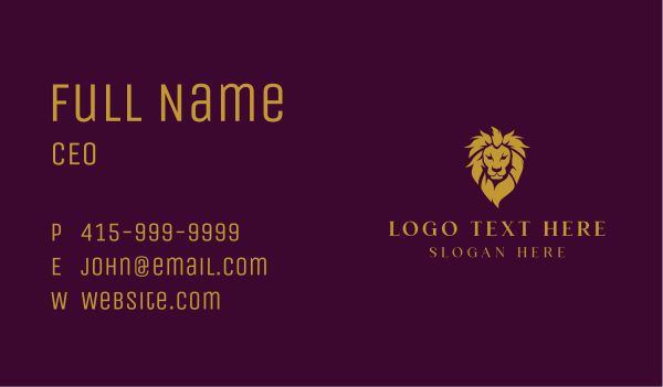 Wild Lion Mane Business Card Design Image Preview