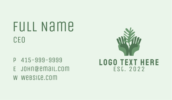 Green Hand Gardening  Business Card Design Image Preview