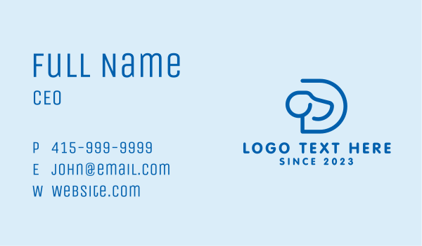 Blue Dog Letter D  Business Card Design Image Preview