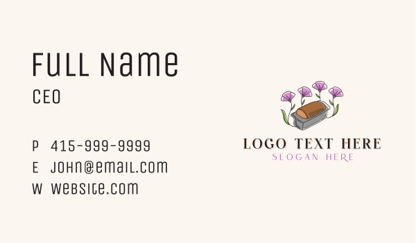Floral Bread Loaf Business Card Design Image Preview