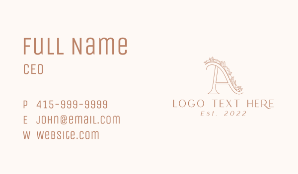 Garden Letter A Business Card Design Image Preview