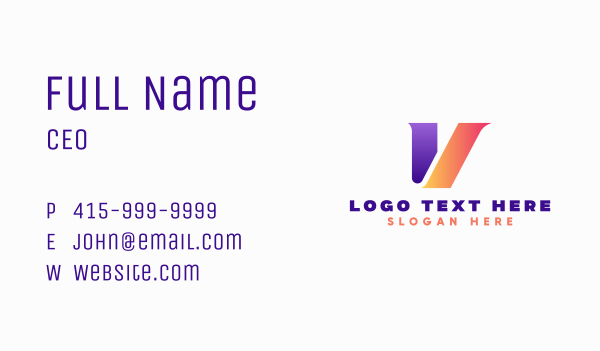 Professional Generic Letter V  Business Card Design Image Preview