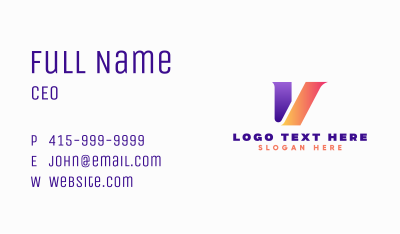 Professional Generic Letter V  Business Card Image Preview