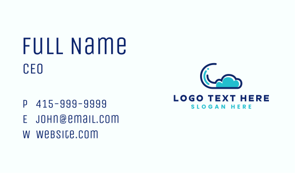 Fast Cloud Network Business Card Design Image Preview