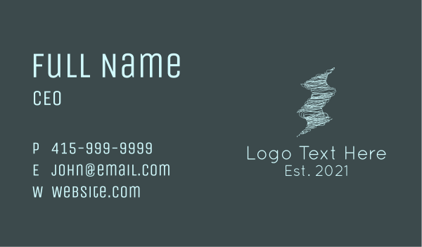 Scribble Twister Lightning Business Card Design Image Preview