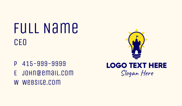 Light Bulb Tower Fort Business Card Design Image Preview