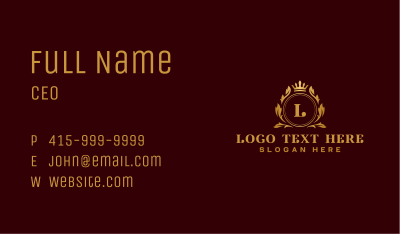 Luxury Organic Crown Business Card Image Preview