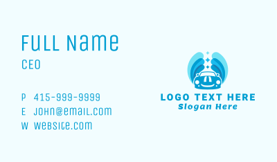Blue Car Wash Cleaning Business Card