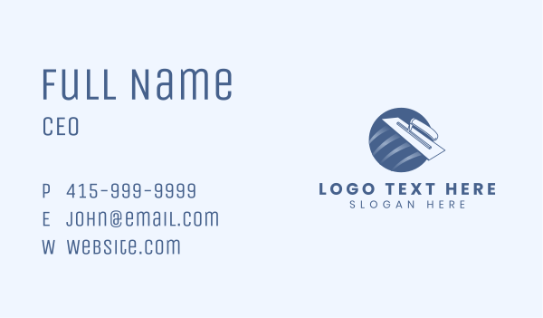 Trowel Plastering Construction Business Card Design Image Preview