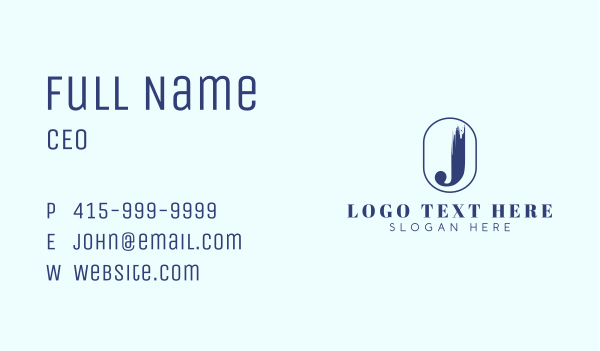 Blue Letter J Badge Business Card Design Image Preview