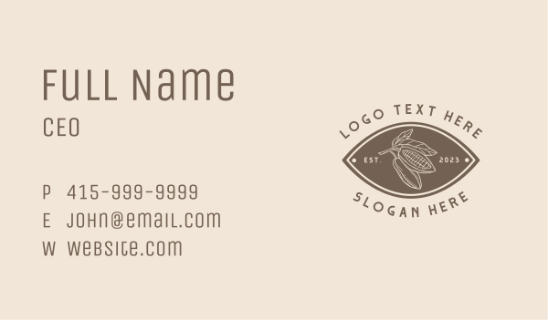 Retro Cocoa Chocolate Business Card Design Image Preview