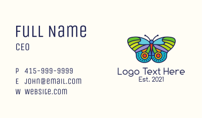 Colorful Moth Business Card Image Preview