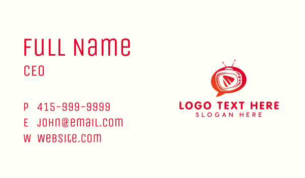 Television Entertainment Media Business Card Design Image Preview