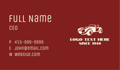 White Retro Automobile Business Card