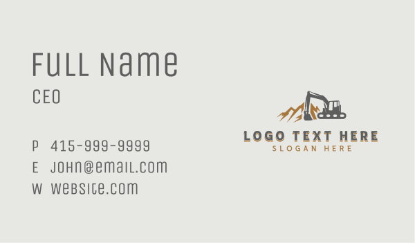 Builder Quarry Excavator Business Card Design Image Preview