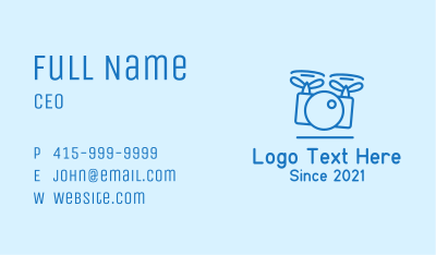 Blue Drone Photography Camera  Business Card Image Preview