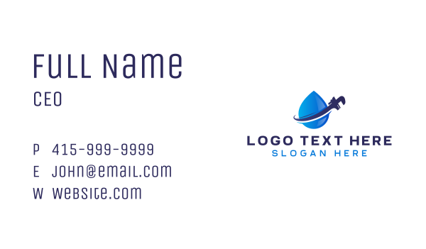 Water Pipe Wrench Plumbing Business Card Design Image Preview