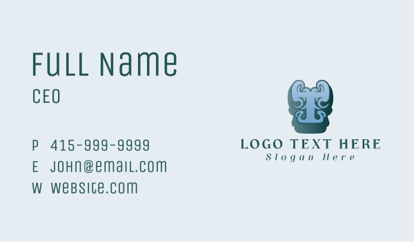 Ornate Letter T Typography Business Card Design Image Preview