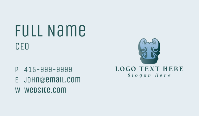 Ornate Letter T Typography Business Card Image Preview