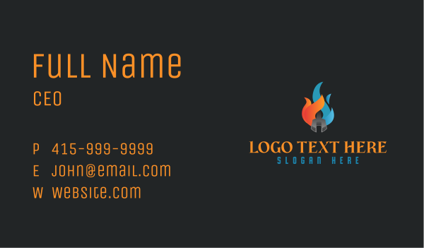 Wrench Gradient Fire Business Card Design Image Preview