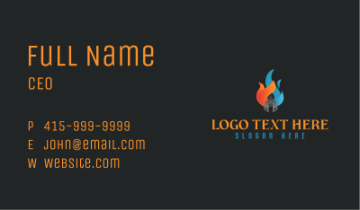 Wrench Gradient Fire Business Card Image Preview