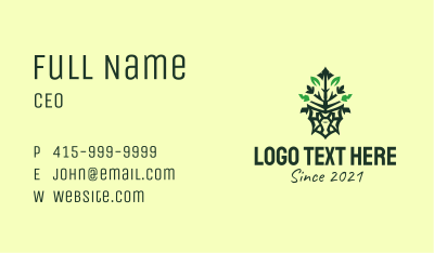 Green Tree Deity Business Card Image Preview