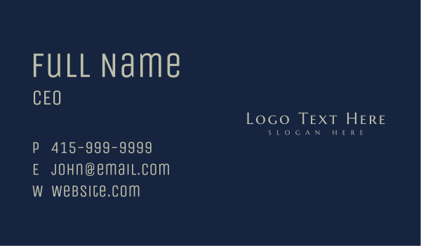 Premium Minimalist Wordmark Business Card Design Image Preview