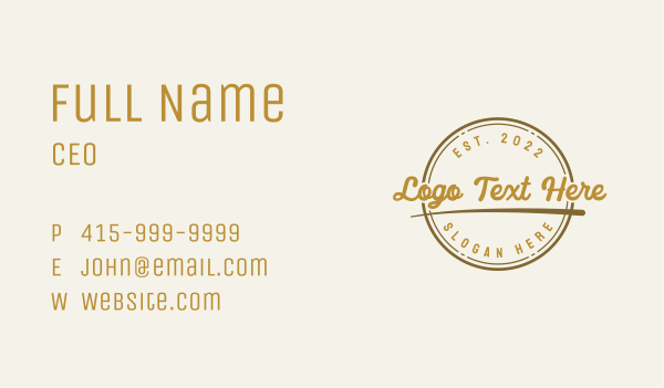 Vintage Style Brand Business Card Design Image Preview