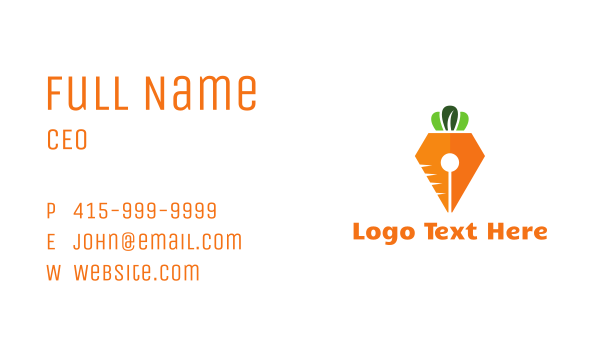 Carrot Pen Business Card Design