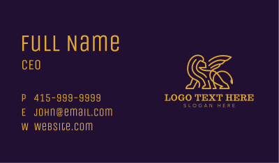 Winged Golden Lion Business Card Image Preview