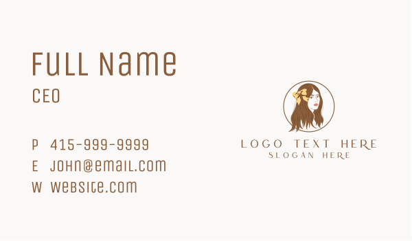 Woman Hair Ribbon Business Card Design Image Preview