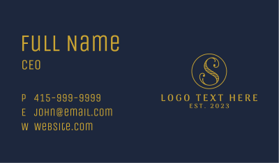 Golden Letter S Business Card Image Preview