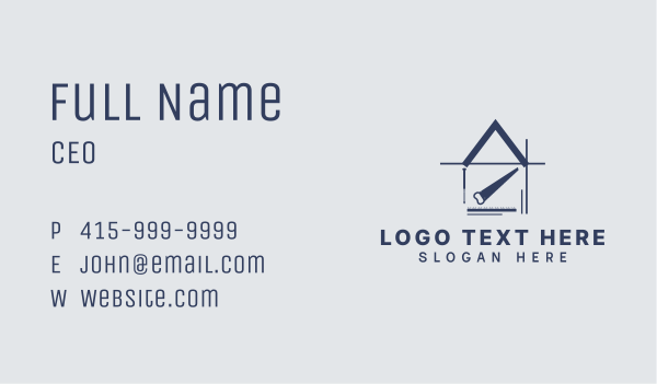 Blue Construction Handyman Business Card Design Image Preview