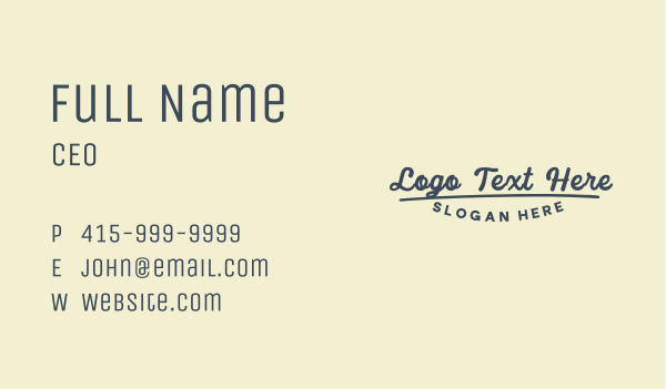 Cursive Brand Business Wordmark Business Card Design Image Preview