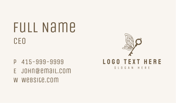 Key Butterfly Wings Business Card Design Image Preview