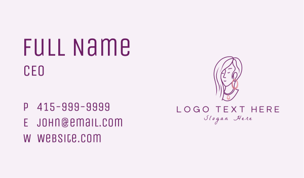 Woman Fashion Jewelry Business Card Design Image Preview