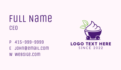 Blueberry Ice Cream Cart Business Card Image Preview