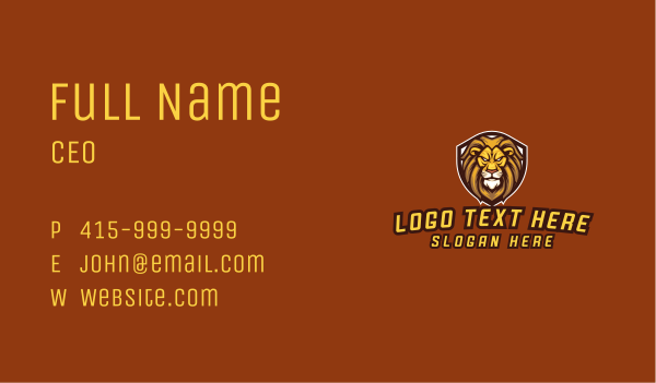 Lion Shiel Gaming Business Card Design Image Preview