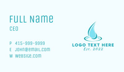 Water Droplet Moisture Business Card