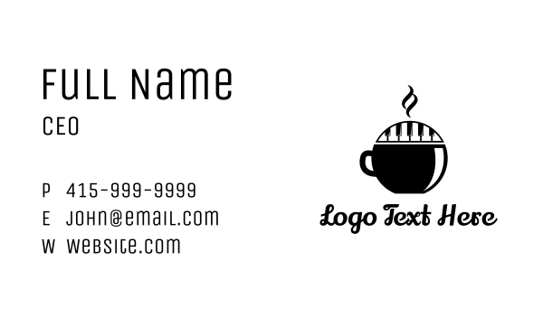 Piano Keys Coffee Business Card Design Image Preview