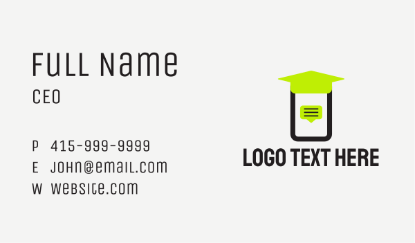 Mobile Online Class  Business Card Design Image Preview